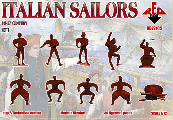 Red Box RB72105 1:72 Italian Sailors, 16-17 century, set 1