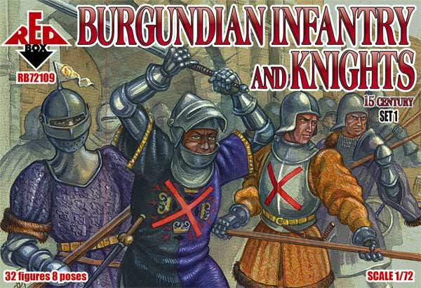 Red Box RB72109 1:72 Burgundian Infantry and Knights Set 1 15 c