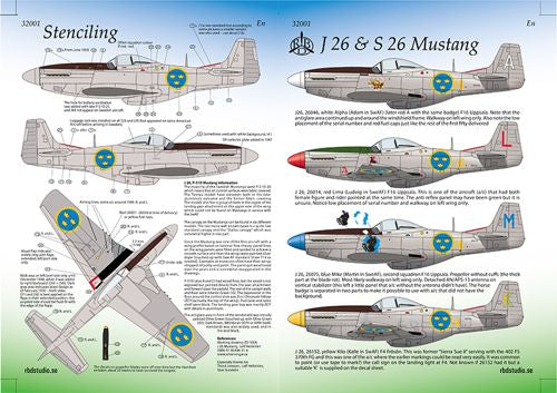 Moose Republic Decals RBDS32001 1:32 J 26/S 26 North-American P-51D Mustang