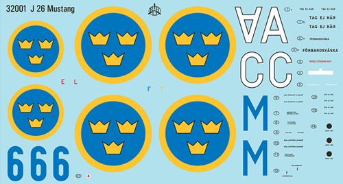 Moose Republic Decals RBDS32001 1:32 J 26/S 26 North-American P-51D Mustang