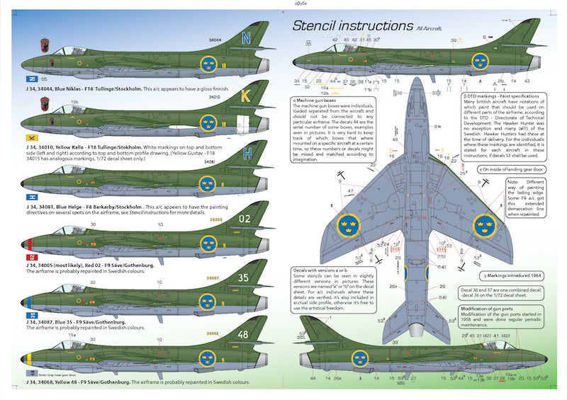 Moose Republic Decals RBDS32006 1:32 J 34 Hawker Hunter