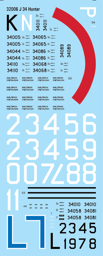 Moose Republic Decals RBDS32006 1:32 J 34 Hawker Hunter