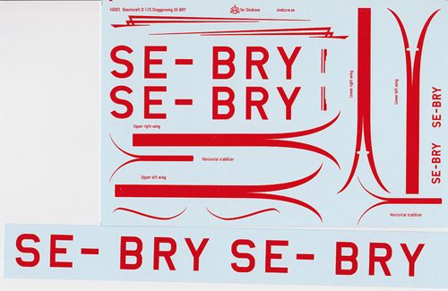 Moose Republic Decals RBDS48001 1:48 Beech 17 Staggerwing SE-BRY [UC-43 D17S]
