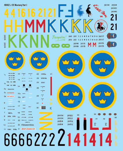 Moose Republic Decals RBDS48002 1:48 J 26/S 26 P-51D Mustang Part 1