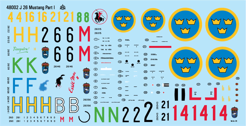 Moose Republic Decals RBDS48002 1:48 J 26/S 26 P-51D Mustang Part 1
