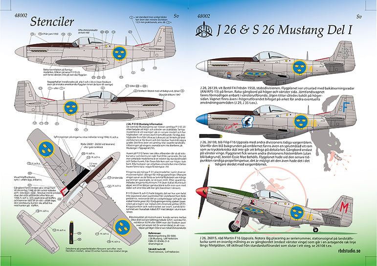 Moose Republic Decals RBDS48002 1:48 J 26/S 26 P-51D Mustang Part 1