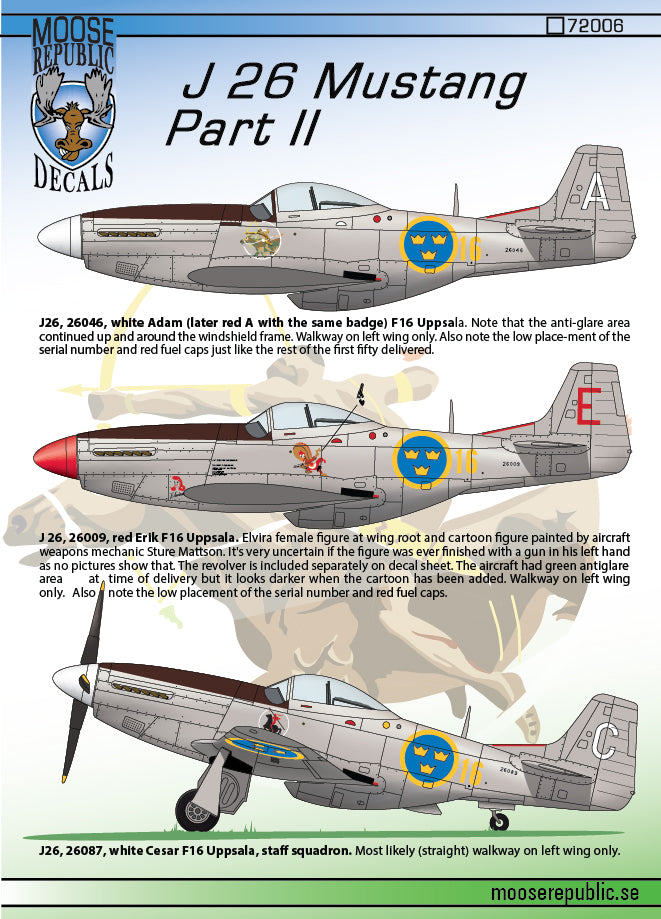 Moose Republic Decals RBDS48003 1:48 J 26/S 26 P-51D Mustang Part 2