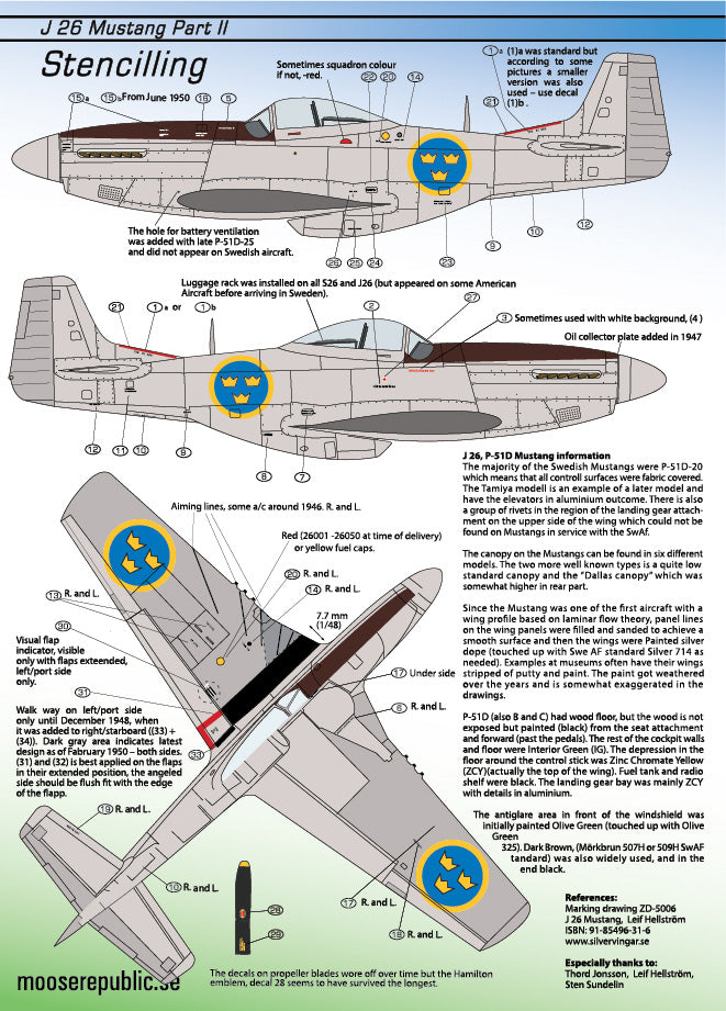 Moose Republic Decals RBDS48003 1:48 J 26/S 26 P-51D Mustang Part 2