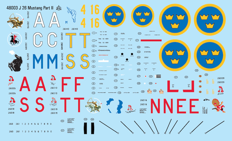 Moose Republic Decals RBDS48003 1:48 J 26/S 26 P-51D Mustang Part 2