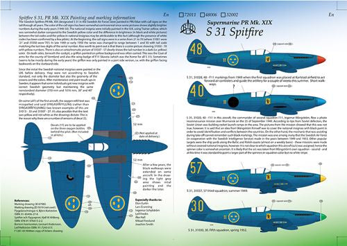 Moose Republic Decals RBDS48006 1:48 S 31 Supermarine Spitfire Pr Mk.XIX