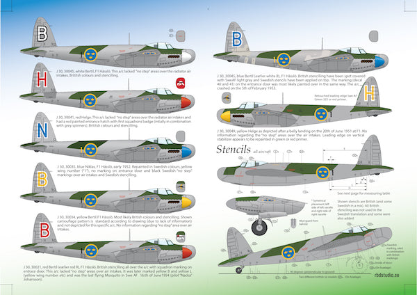Moose Republic Decals RBDS48008 1:48 J 30/de Havilland Mosquito NF.30 Mk.XIX