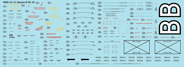 Moose Republic Decals RBDS48008 1:48 J 30/de Havilland Mosquito NF.30 Mk.XIX