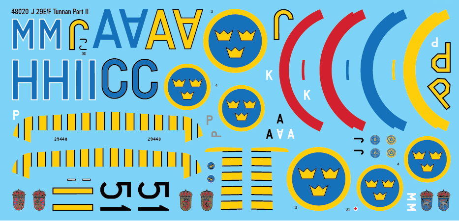 Moose Republic Decals RBDS48020 1:48 Saab J-29E/F Tunnan Part 2