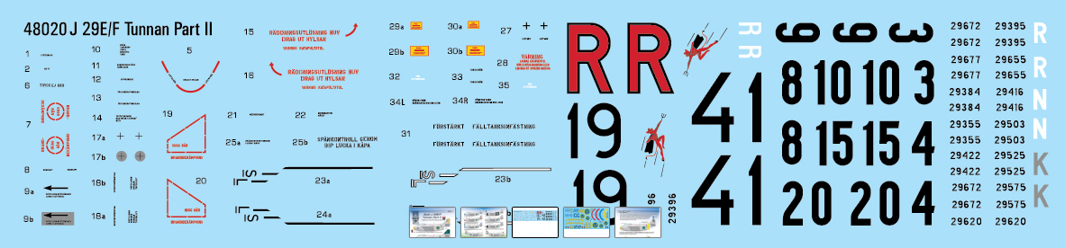 Moose Republic Decals RBDS48020 1:48 Saab J-29E/F Tunnan Part 2