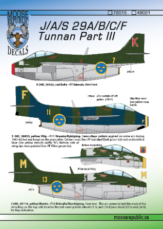 Moose Republic Decals RBDS48021 1:48 Saab Tunnan Part 3