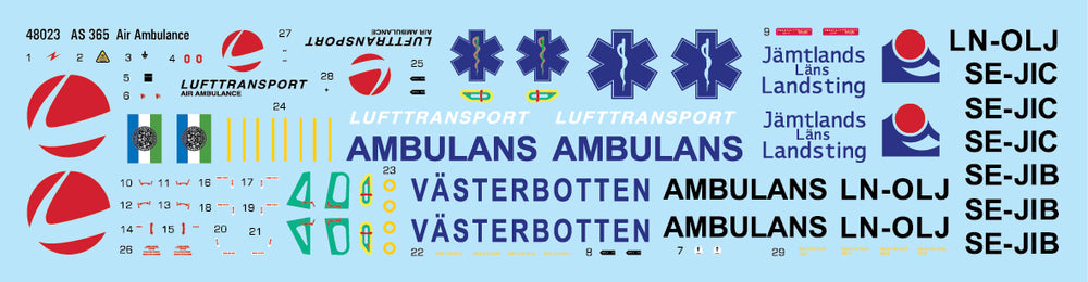 Moose Republic Decals RBDS48023 1:48 AS-365 Ambulance