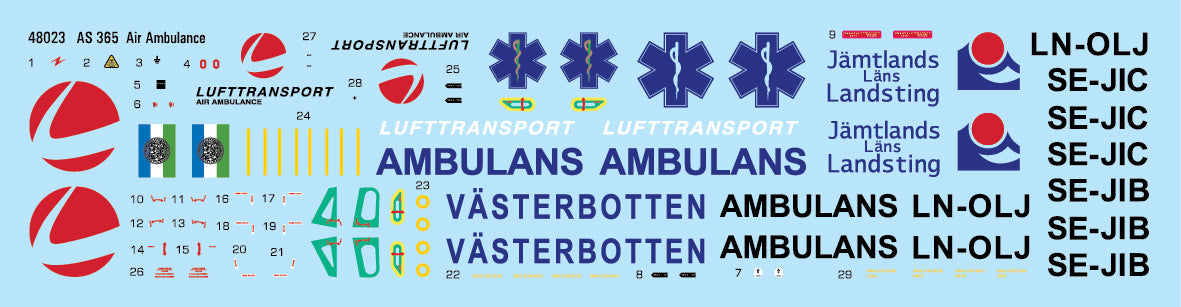 Moose Republic Decals RBDS48023 1:48 AS-365 Ambulance