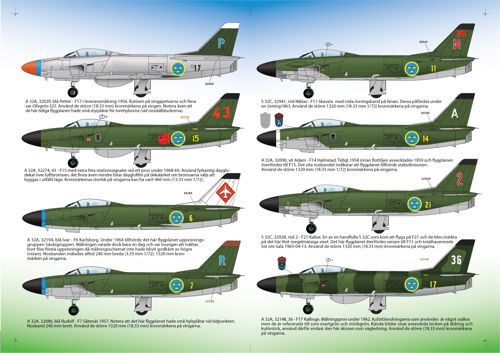 Moose Republic Decals RBDS72001 1:72 A 32A S 32C Saab 'Lansen'
