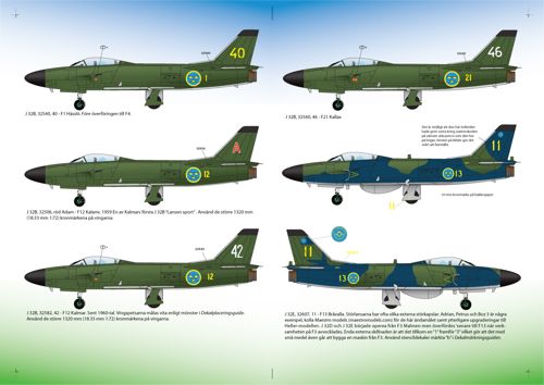 Moose Republic Decals RBDS72002 1:72 Saab J-32B/E 'Lansen'