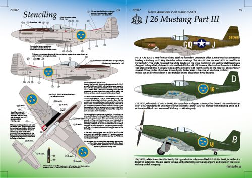 Moose Republic Decals RBDS72007 1:72 J 26/S 26 P-51D Mustang part 3