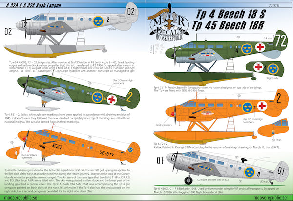 Moose Republic RBDS72010 1:72 Beech 18S/18R C-45F Expeditionary