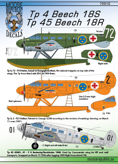 Moose Republic RBDS72010 1:72 Beech 18S/18R C-45F Expeditionary