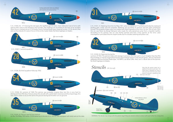 Moose Republic Decals RBDS72011 1:72 S 31 Supermarine Spitfire Mk.XIX