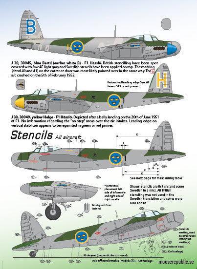 Moose Republic Decals RBDS72012 1:72 J 30 de Havilland Mosquito NF Mk.XIX