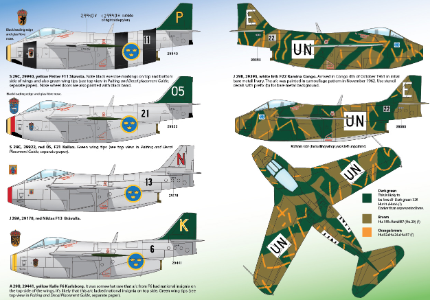 Moose Republic Decals RBDS72013 1:72 Saab S-29C/J-29A/J-29B Tunnan part 1