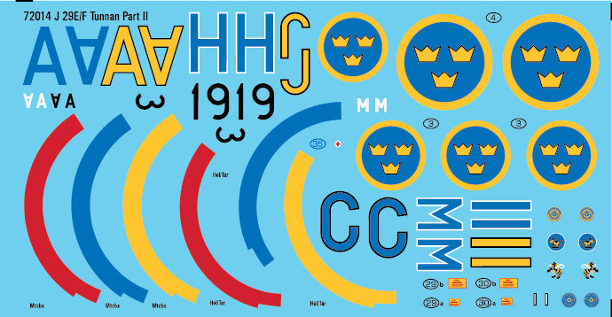 Moose Republic Decals RBDS72014 1:72 Saab J-29E/J-29F Tunnan part 2