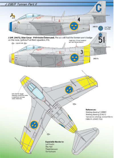 Moose Republic Decals RBDS72014 1:72 Saab J-29E/J-29F Tunnan part 2