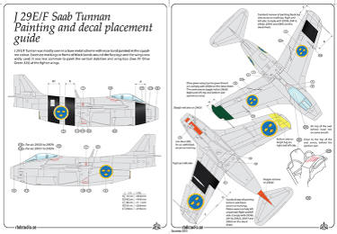 Moose Republic Decals RBDS72014 1:72 Saab J-29E/J-29F Tunnan part 2