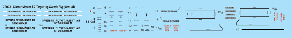 Moose Republic Decals RBDS72023 1:72 Gloster Meteor T.7 target tug