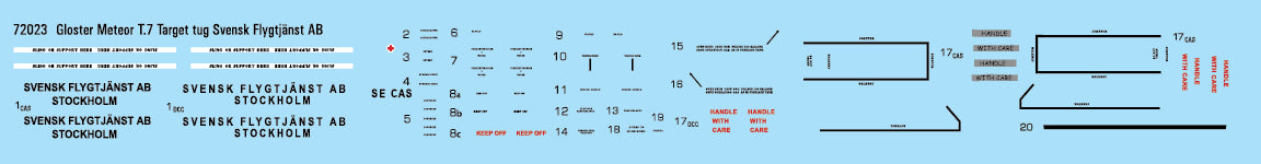 Moose Republic Decals RBDS72023 1:72 Gloster Meteor T.7 target tug