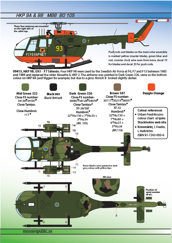 Moose Republic Decals RBDS72024 1:72 HKP 9A/HKP 9B MBB Bo-105 GSH