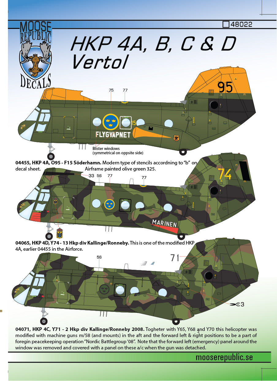 Moose Republic RBDS72025 1:72 HKP 4A/B/C/D Vertol CH-46 Sea Knight