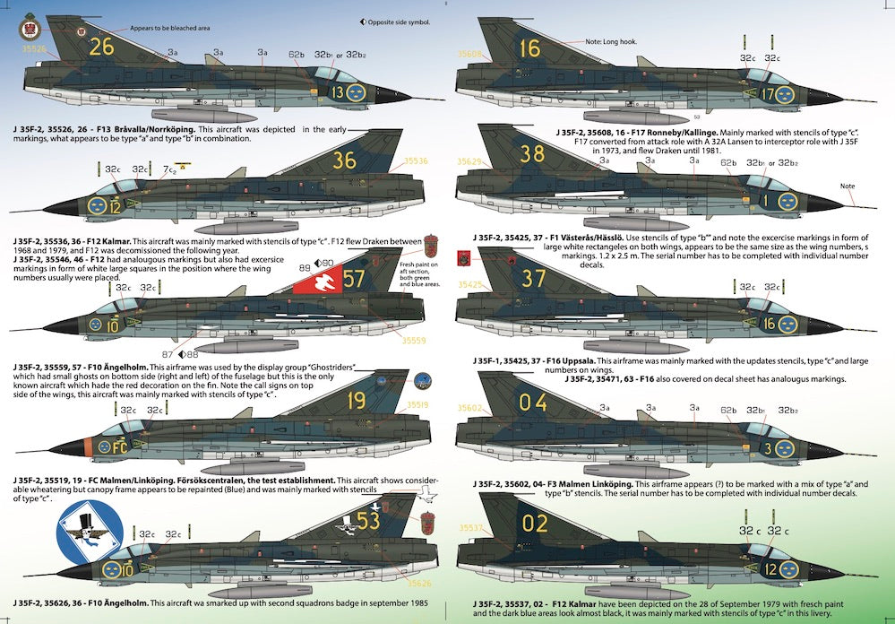 Moose Republic Decals RBDS72034 1:72 Saab J-35F-1/J35F-2