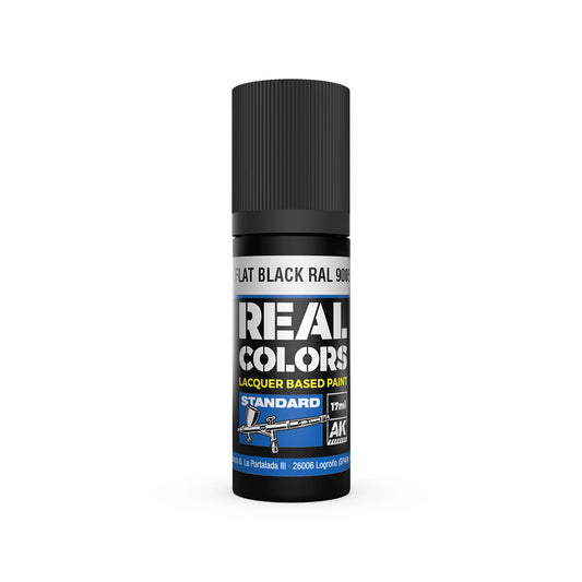 AK Interactive RC804 Flat Black RAL 9005 17ml Real Colours Lacquer Paint
