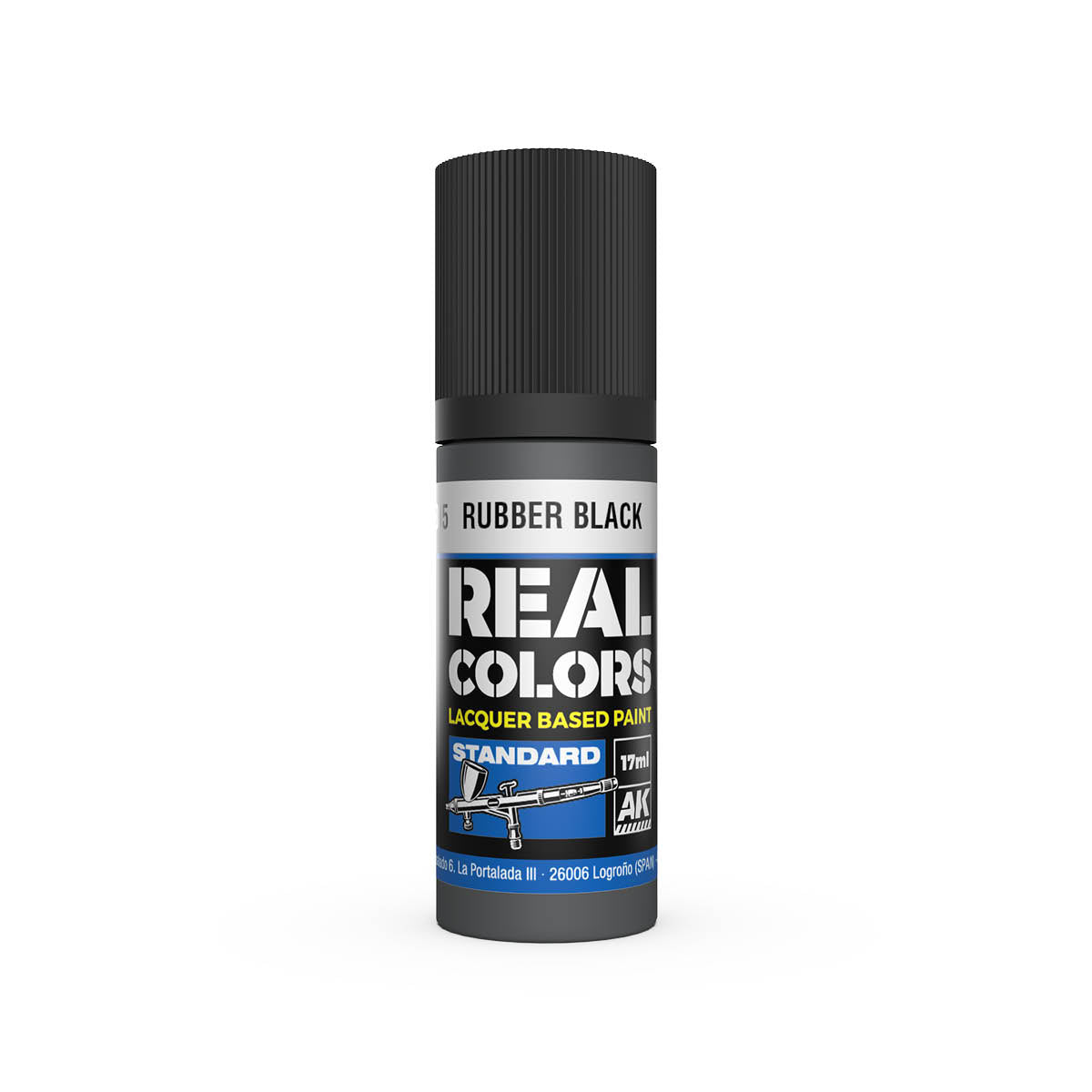 AK Interactive RC805 Rubber Black 17ml Real Colours Lacquer Paint