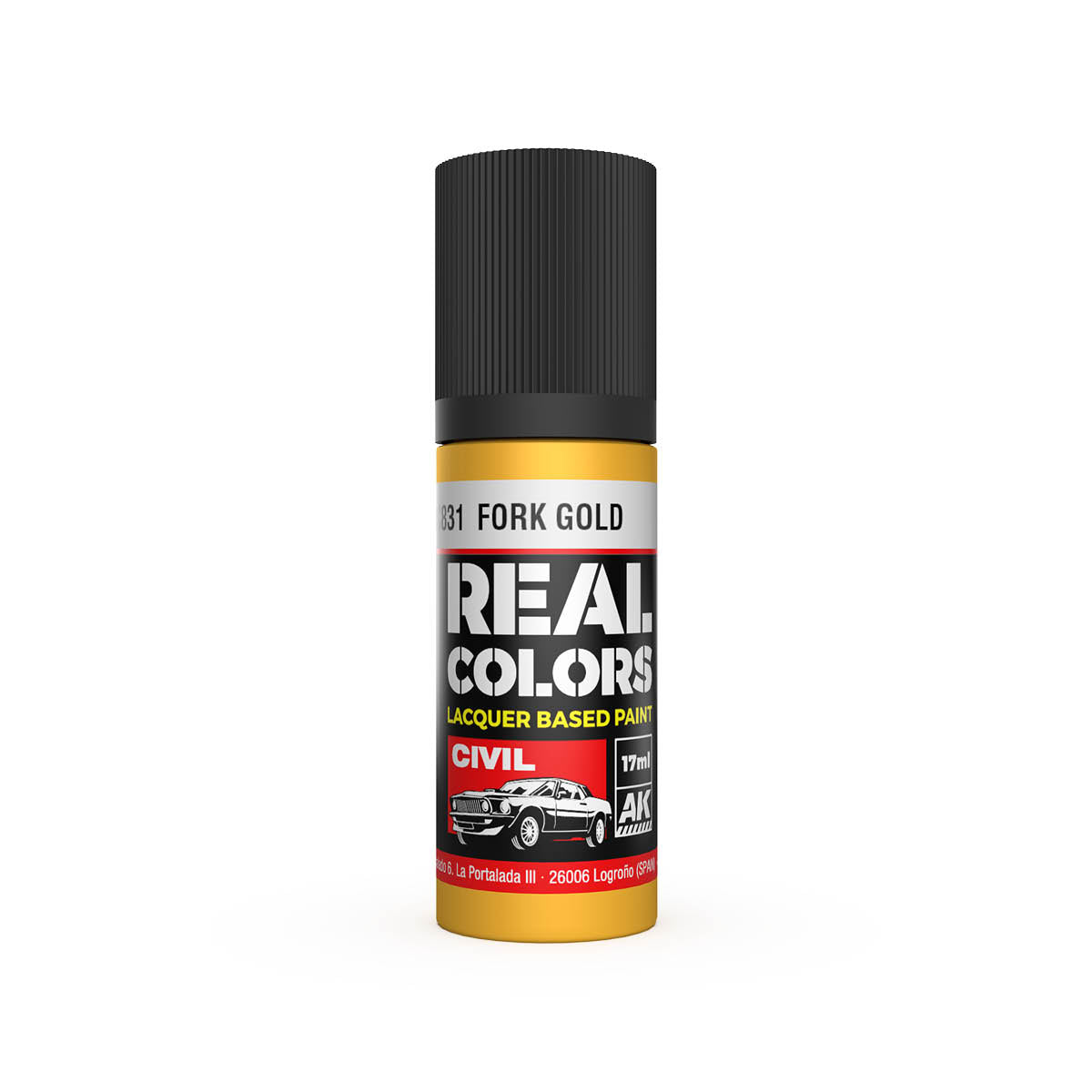 AK Interactive RC831 Fork Gold 17ml Real Colours Lacquer Paint