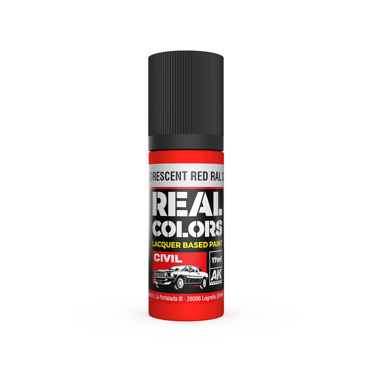 AK Interactive RC837 Fluorescent Red RAL 3026 17ml Real Colours Lacquer Paint