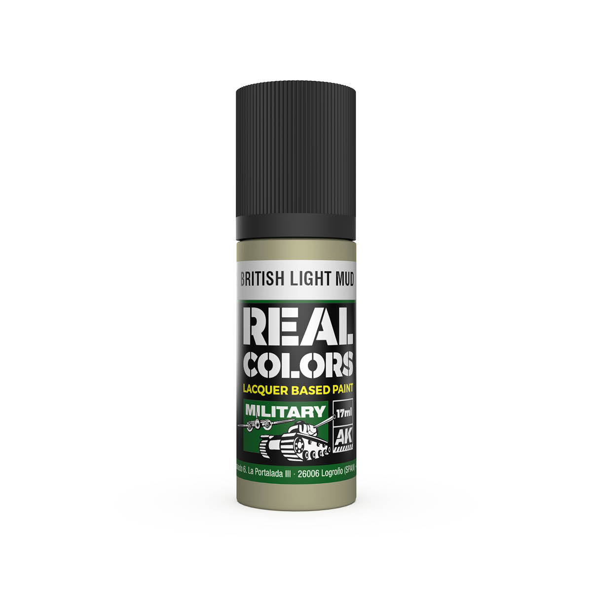 AK Interactive RC872 British Light Mud 17ml Real Colours Lacquer Paint