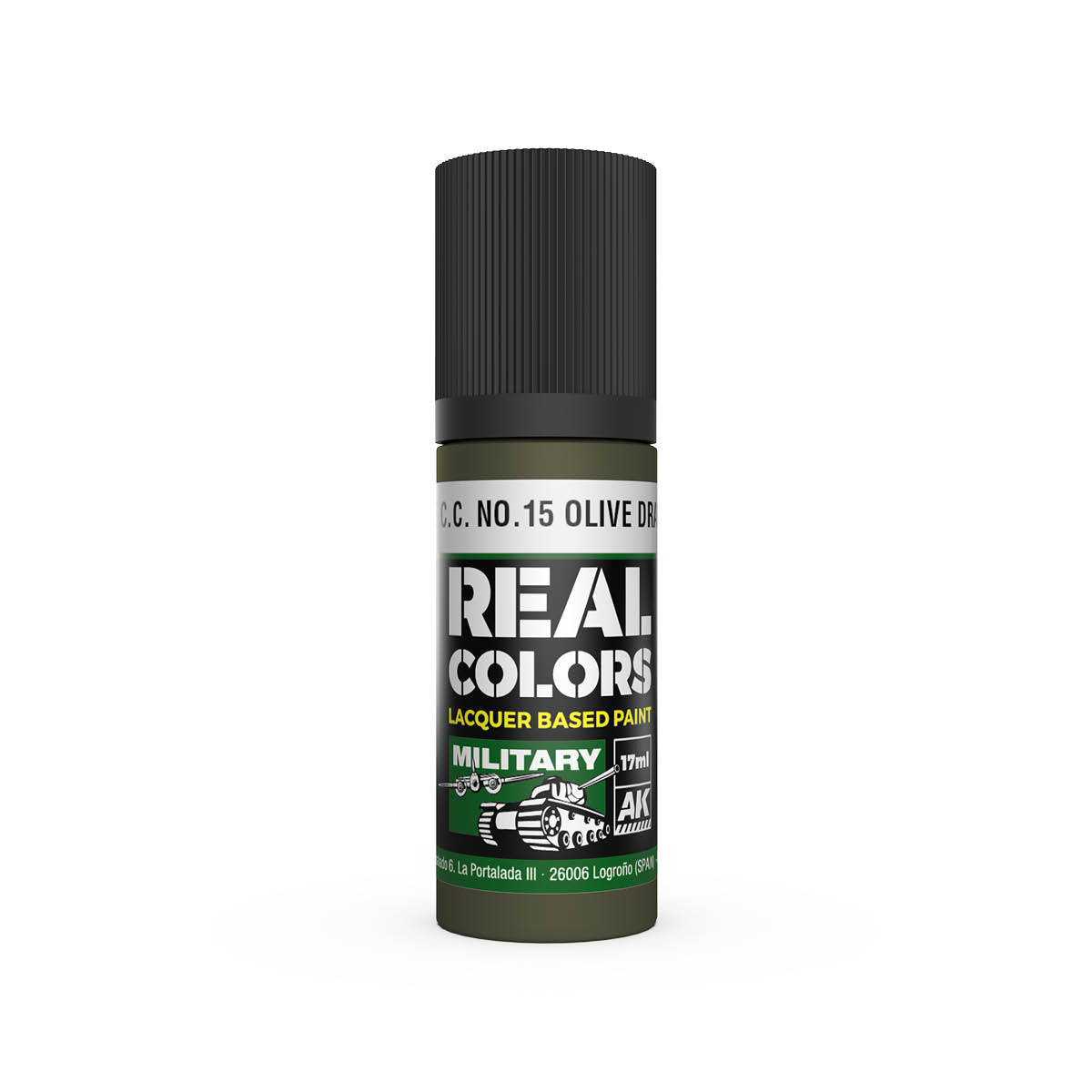 AK Interactive RC875 SCC No15 Olive Drab 17ml Real Colours Lacquer Paint