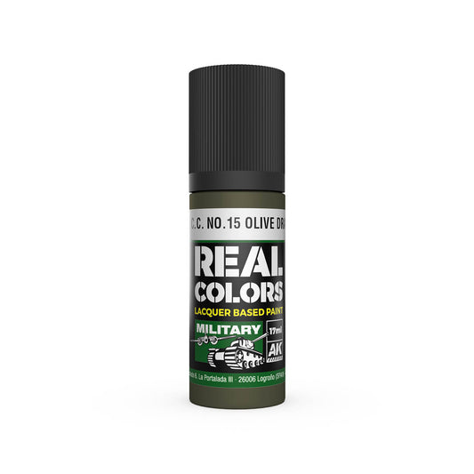 AK Interactive RC875 SCC No15 Olive Drab 17ml Real Colours Lacquer Paint