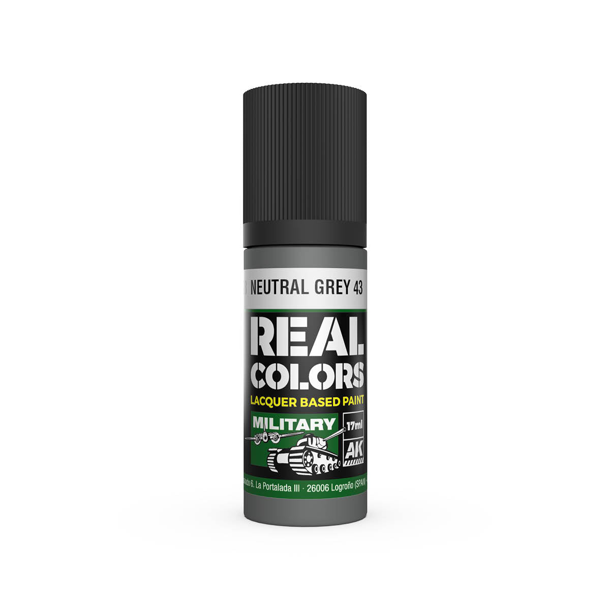 AK Interactive RC928 Neutral Grey 43 17ml Real Colours Lacquer Paint