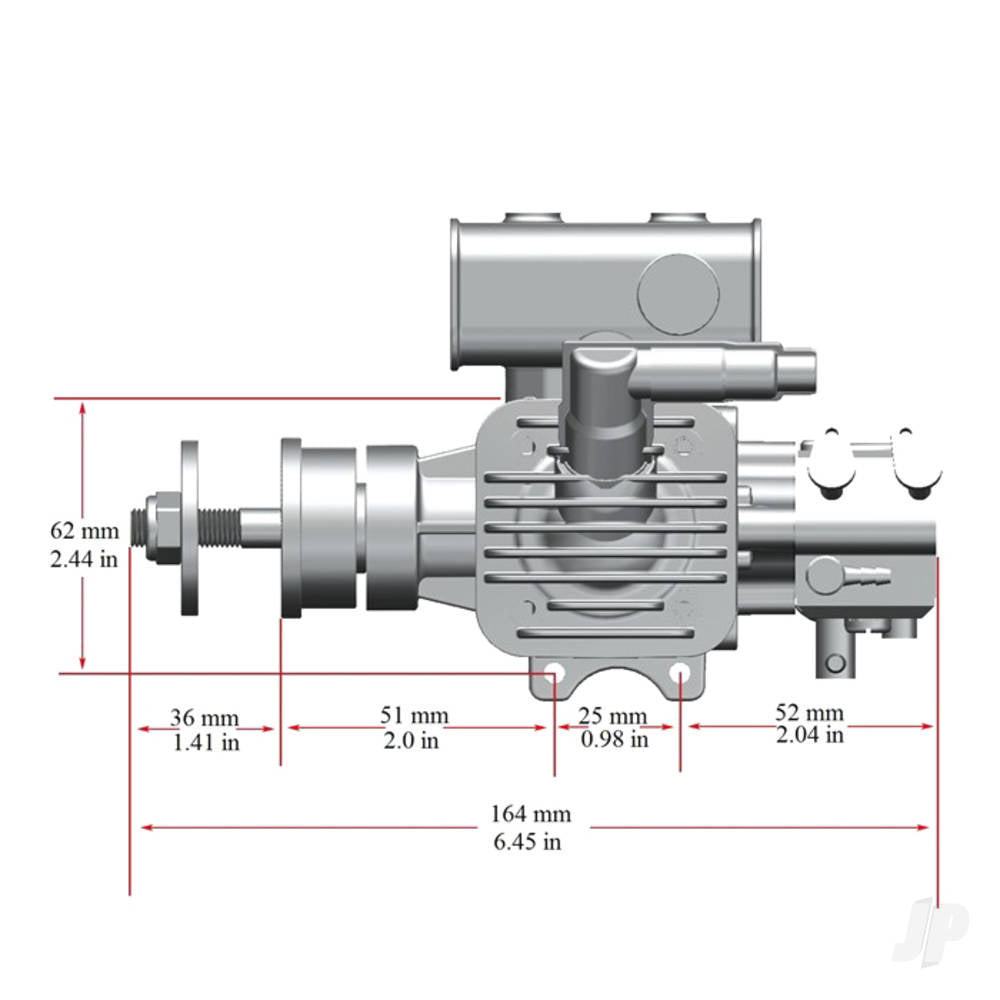Stinger Engines 20cc Single Cylinder Side Exhaust 2-Stroke Petrol Engine RCGF20SE