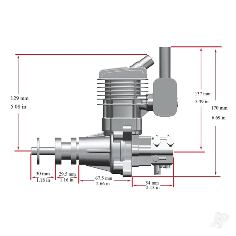 Stinger Engines 35cc Single Cylinder Rear Exhaust 2-Stroke Petrol Engine RCGF35RE