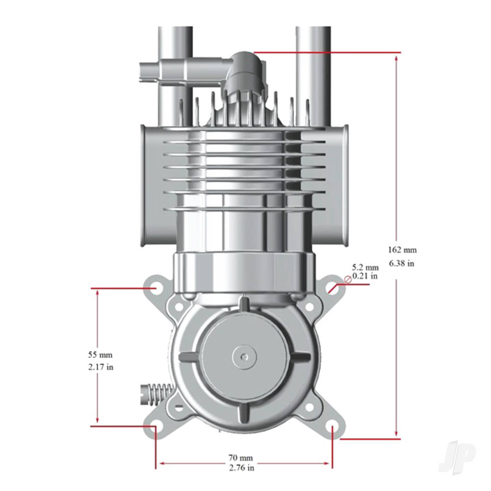 Stinger Engines 35cc Single Cylinder Rear Exhaust 2-Stroke Petrol Engine RCGF35RE