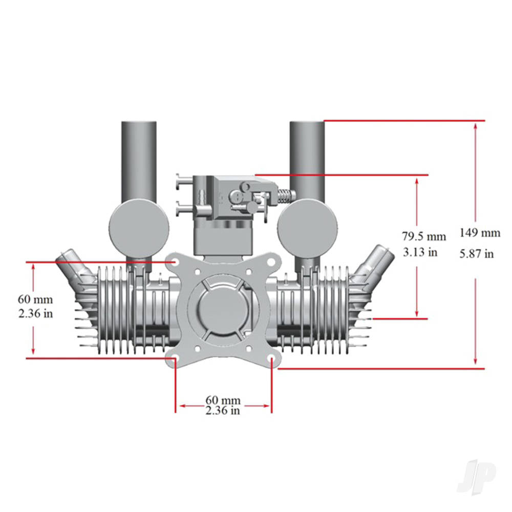 Stinger Engines 40cc Twin Cylinder 2-Stroke Petrol Engine RCGF40TS