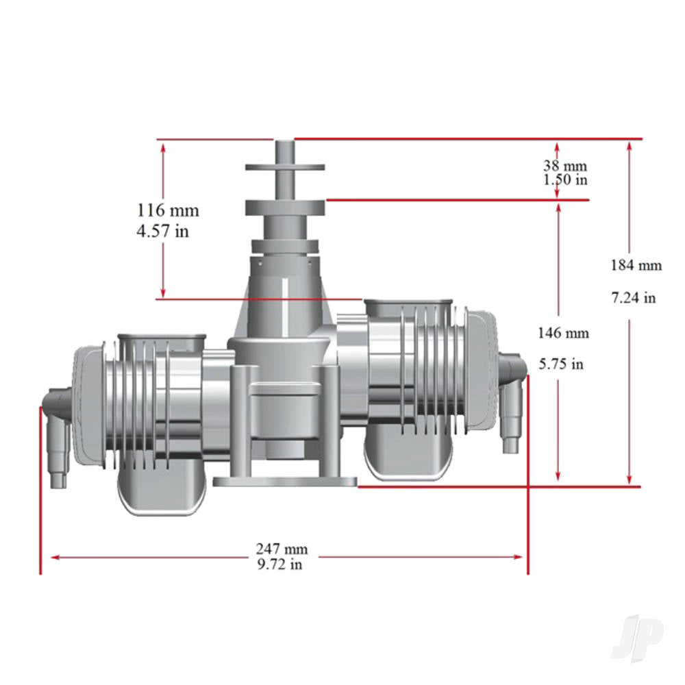 Stinger Engines 70cc Twin Cylinder 2-Stroke Petrol Engine RCGF70T